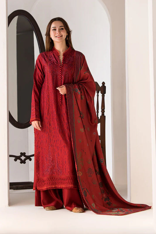 Sobia nazir 3pc lawn embroidered shirt with digital printed dupatta-1016