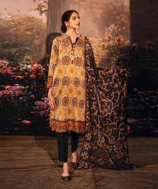 Nishat 3PC Lawn Printed With Printed Voile Dupatta-754