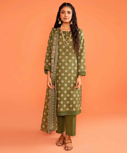 Nishat 3PC Lawn Printed with Printed Voile Dupatta-753