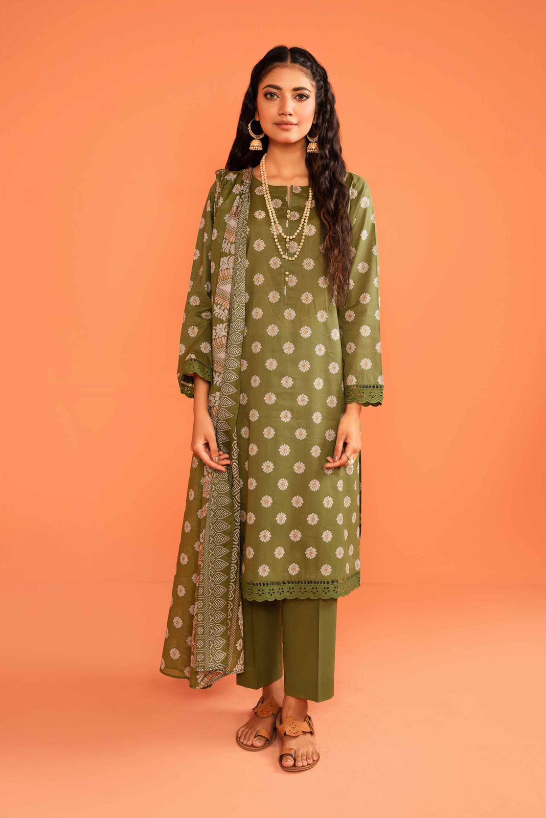 Nishat 3PC Lawn Printed with Printed Voile Dupatta-753