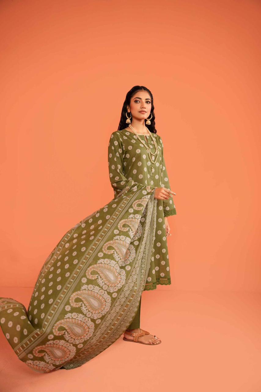 Nishat 3PC Lawn Printed with Printed Voile Dupatta-753