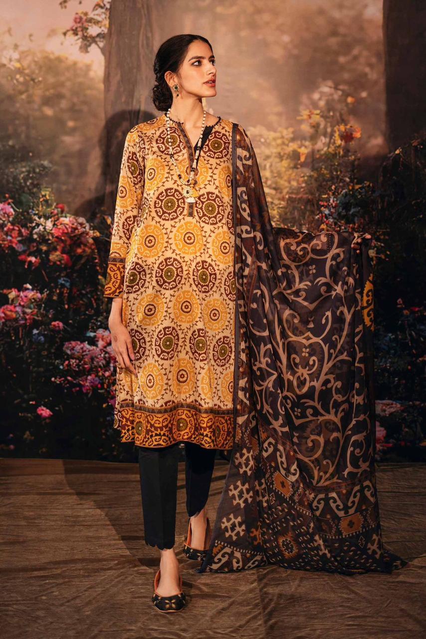 Nishat 3PC Lawn Printed With Printed Voile Dupatta-754
