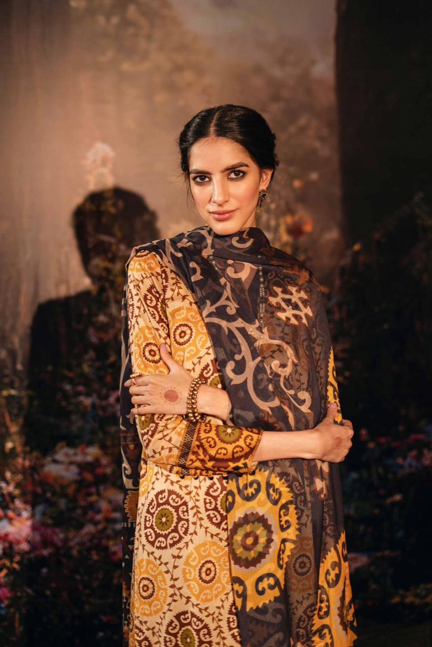 Nishat 3PC Lawn Printed With Printed Voile Dupatta-754